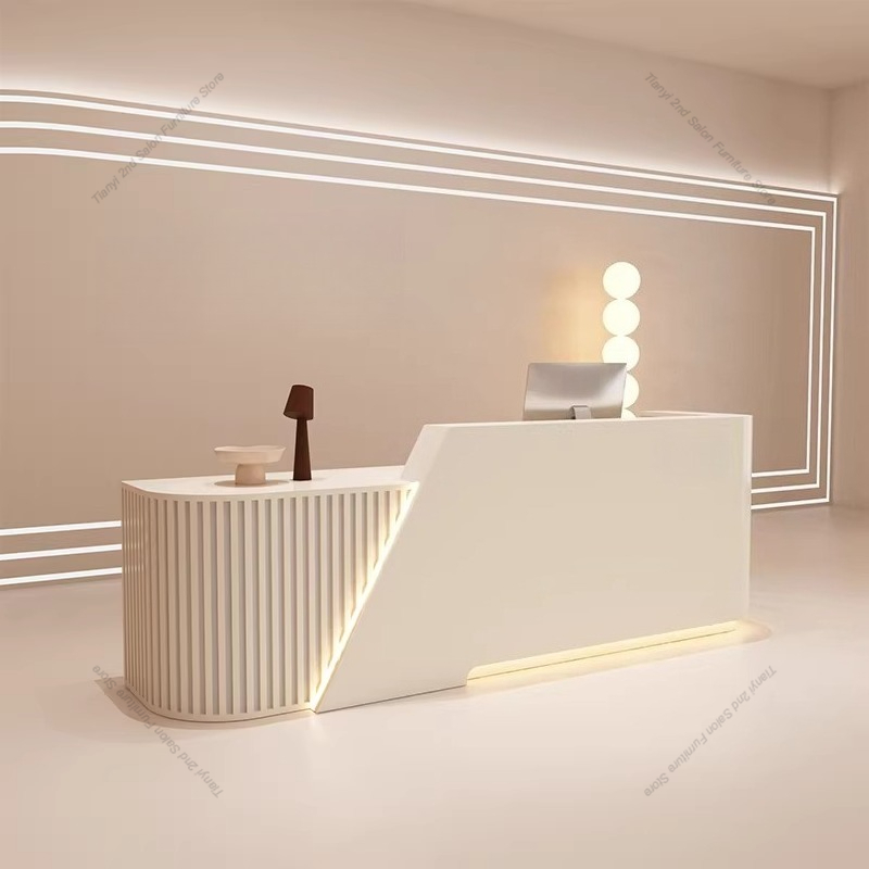 Office Furniture Store - เคาน์เตอร์แคชเชียร์ร้านเสริมสวยสไตล์นอร์ดิก ร้านเสื้อผ้าเรียบง่ายทันสมัย โต๊ะต้อนรับร้านทำผม เฟอร์นิเจอร์สำนักงานสร้างสรรค์ FYRD