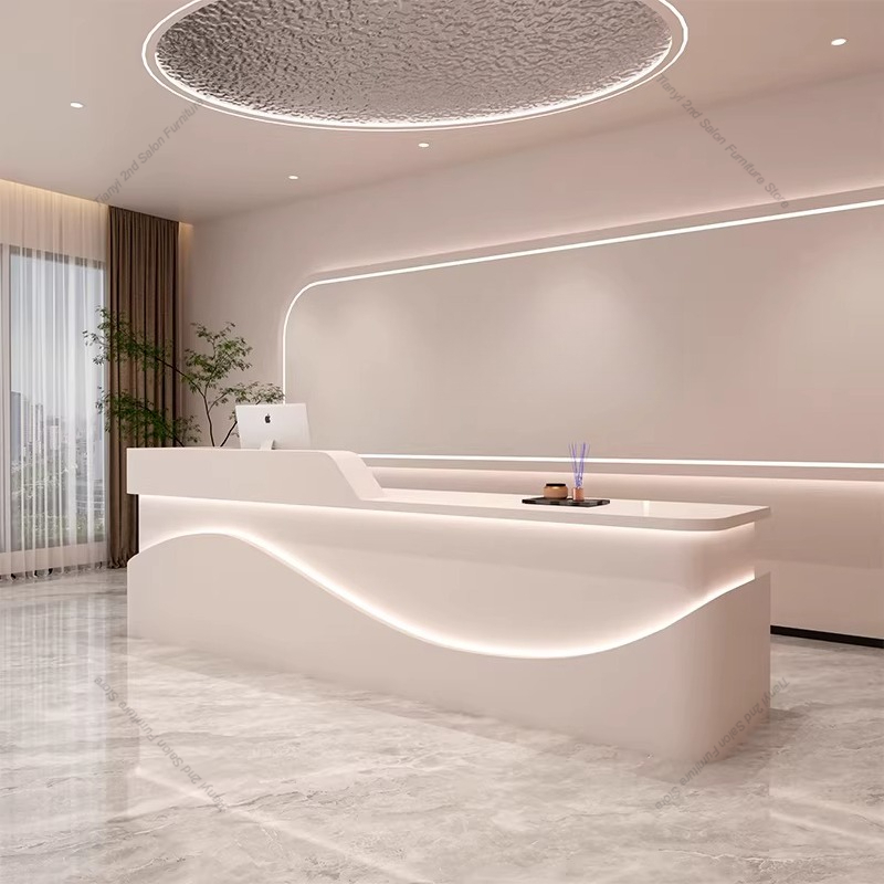 Office Furniture Store - เคาน์เตอร์แคชเชียร์ร้านเสริมสวยระดับไฮเอนด์สไตล์นอร์ดิก เฟอร์นิเจอร์เคาน์เตอร์ต้อนรับสำหรับร้านเสื้อผ้าสมัยใหม่ ศูนย์ฝึกอบรมศิลปะการเต้นรำ และบริษัท รุ่น FYRD