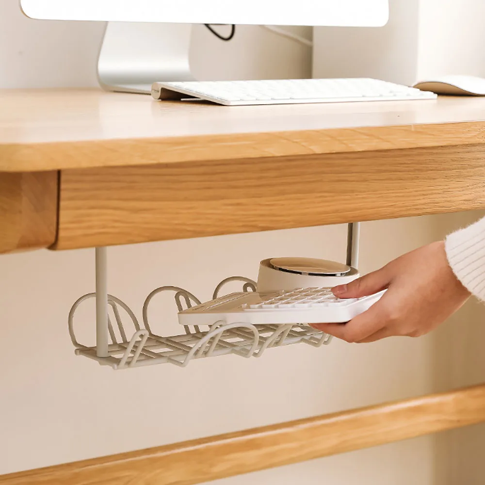 Cable Tray Under Desk - ถาดจัดการสายเคเบิลใต้โต๊ะ ที่แขวนปลั๊กไฟ ชั้นวางเก็บสายไฟสำหรับสำนักงานและห้องนั่งเล่น รุ่น JJ2368