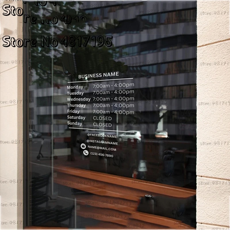 Office Furniture Store - สติกเกอร์รูปลอกไวนิลสำหรับร้านค้าร้านอาหารสำนักงานร้านทำโลโก้แบบกำหนดเองได้เปิดประตูผ้าม่าน