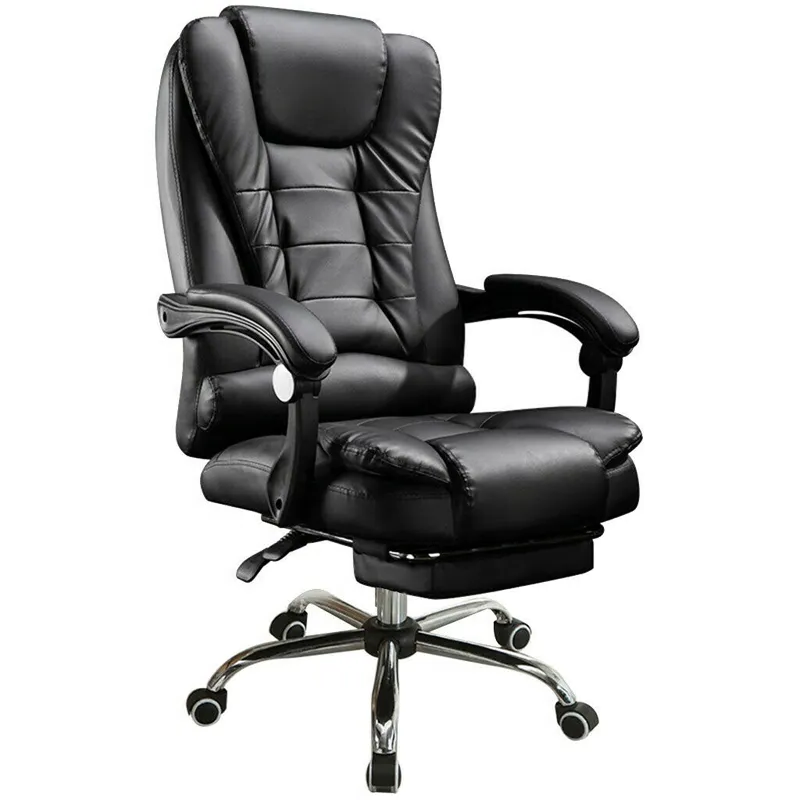 Office Furniture Manufacturers - เก้าอี้สำนักงานผู้บริหารระดับสูง ดีไซน์หรูหราทันสมัย สีดำ หุ้มหนัง PU ปรับหมุนได้
