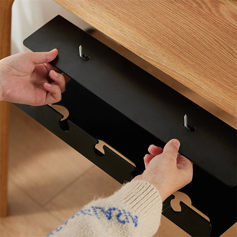 Cable Tray Under Desk - NEW* ถาดจัดเก็บสายเคเบิลใต้โต๊ะพร้อมที่ยึดสายไฟแบบหนีบ ไม่ต้องเจาะ แข็งแรง ทนทาน จัดเก็บอุปกรณ์ได้กว้างขวาง