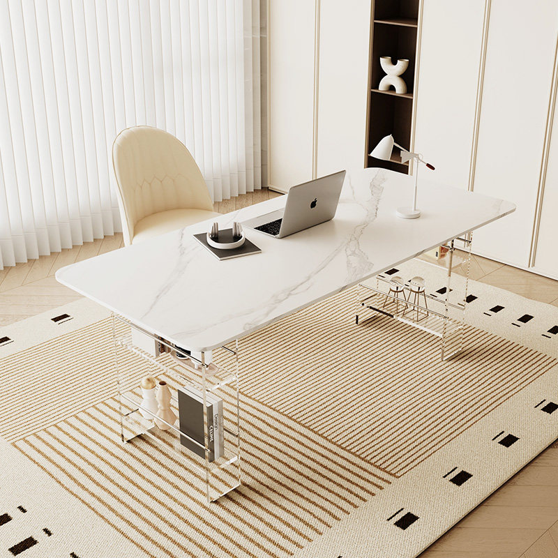 Office Furniture Modern - โต๊ะทำงานหินเผาคุณภาพสูงสไตล์นอร์ดิก ดีไซน์ทันสมัย โต๊ะอะคริลิคแบบลอยตัวสำหรับระเบียง โต๊ะทำงานในห้องนอน เฟอร์นิเจอร์ Zwevend
