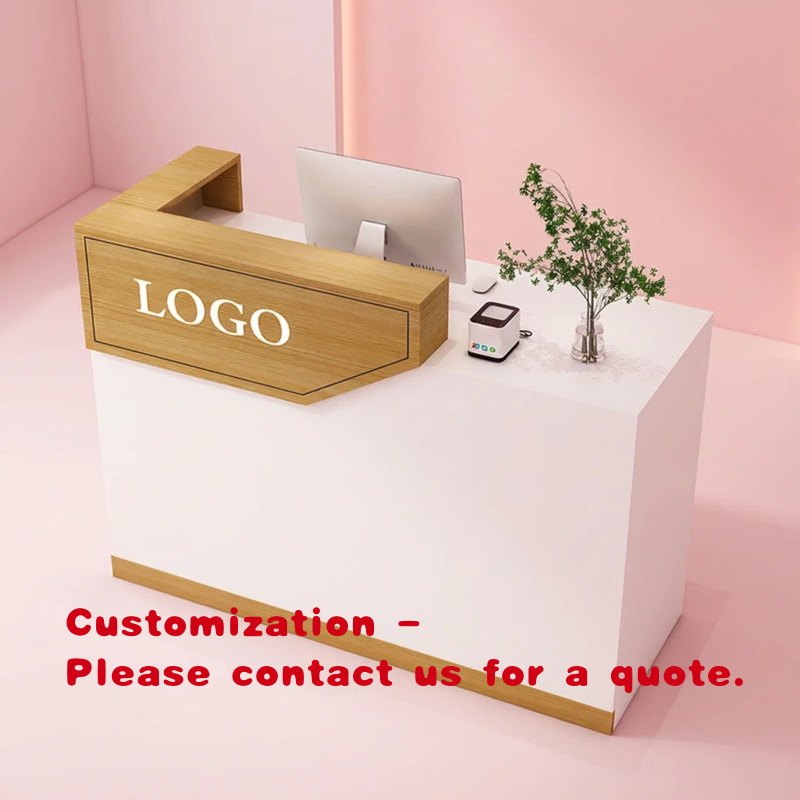 Office Furniture Modern - เคาน์เตอร์ต้อนรับโรงแรมไม้แบบกำหนดเอง เคาน์เตอร์หน้าสำนักงานทันสมัย ขนาด 1 เมตร โต๊ะต้อนรับแบบกำหนดเอง