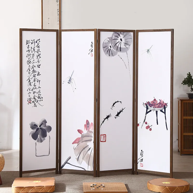 Office Furniture Manufacturers - ฉากกั้นห้องลายไม้เพาโลเนีย ภาพวาดสีน้ำมันบนผ้าใบ สำหรับตกแต่งบ้าน โรงแรม สำนักงาน ห้องน้ำชา