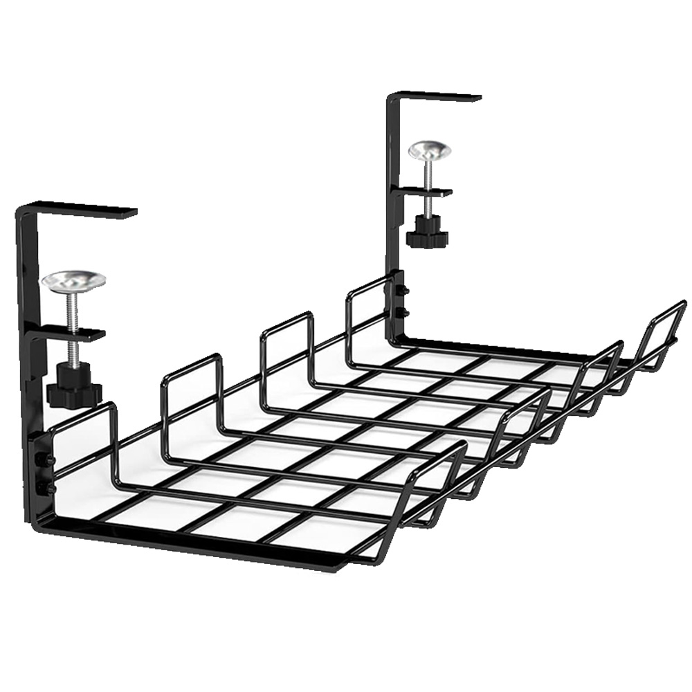 Cable Tray Under Desk - กล่องจัดการสายเคเบิลใต้โต๊ะ CABLE Organizer ชั้นวางของโต๊ะการจัดการสายไฟถาดสายเคเบิลใต้โต๊ะไม่มีสว่านชั้นวางโลหะสําหรับ