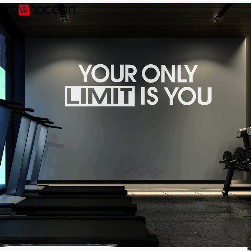 Office Furniture Loft - ของคุณเท่านั้นจำกัดคุณ-รูปลอกติดผนังสติกเกอร์ Gym การออกแบบผนังตกแต่งสำนักงานออกกำลังกายแรงจูงใจ Home Gym Quote