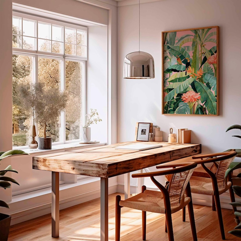 1 ชิ้น โปสเตอร์ผ้าใบลายทรอปิคอ - Office Furniture Modern บทวิจารณ์และราคา