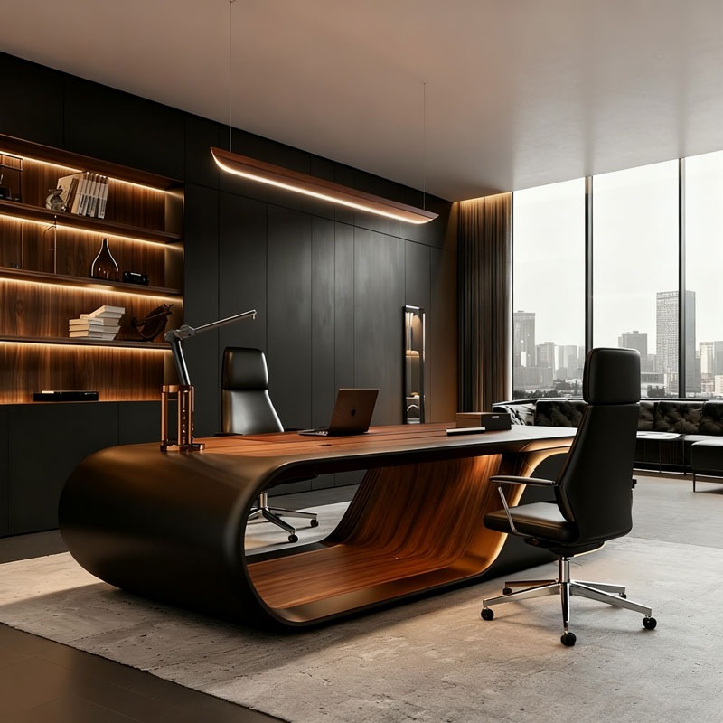โต๊ะทำงานผู้บริหารรูปตัว L สไต - Office Furniture Manufacturers บทวิจารณ์และราคา