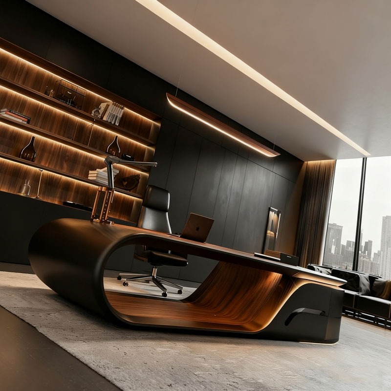 โต๊ะทำงานผู้บริหารรูปตัว L สไต - Office Furniture Manufacturers บทวิจารณ์และราคา