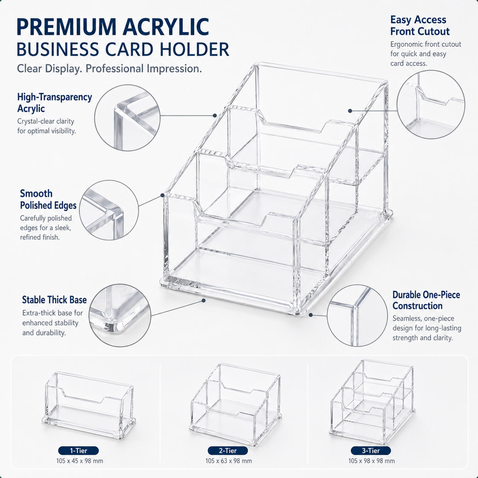 1-3 ชิ้นที่ใส่บัตรธุรกิจอะคริล - Office Furniture Modern บทวิจารณ์และราคา