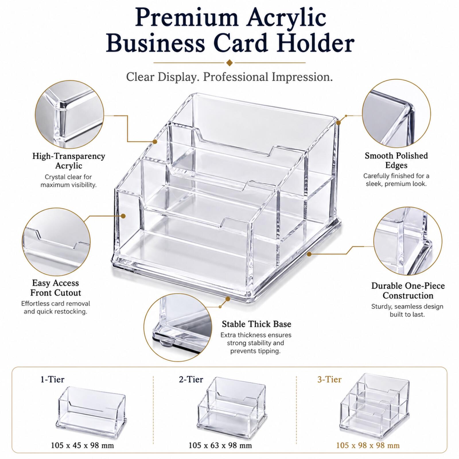 1-3 ชิ้นที่ใส่บัตรธุรกิจอะคริล - Office Furniture Modern บทวิจารณ์และราคา