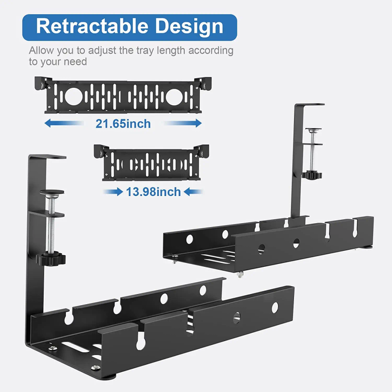 รางเก็บสายไฟใต้โต๊ะแบบยืดหดได้ - Cable Tray Under Desk บทวิจารณ์และราคา