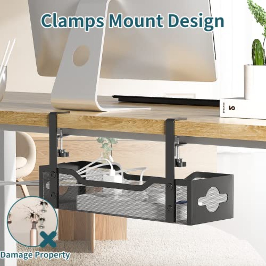 ถาดจัดสายไฟใต้โต๊ะ ไม่ต้องเจาะ - Cable Tray Under Desk บทวิจารณ์และราคา