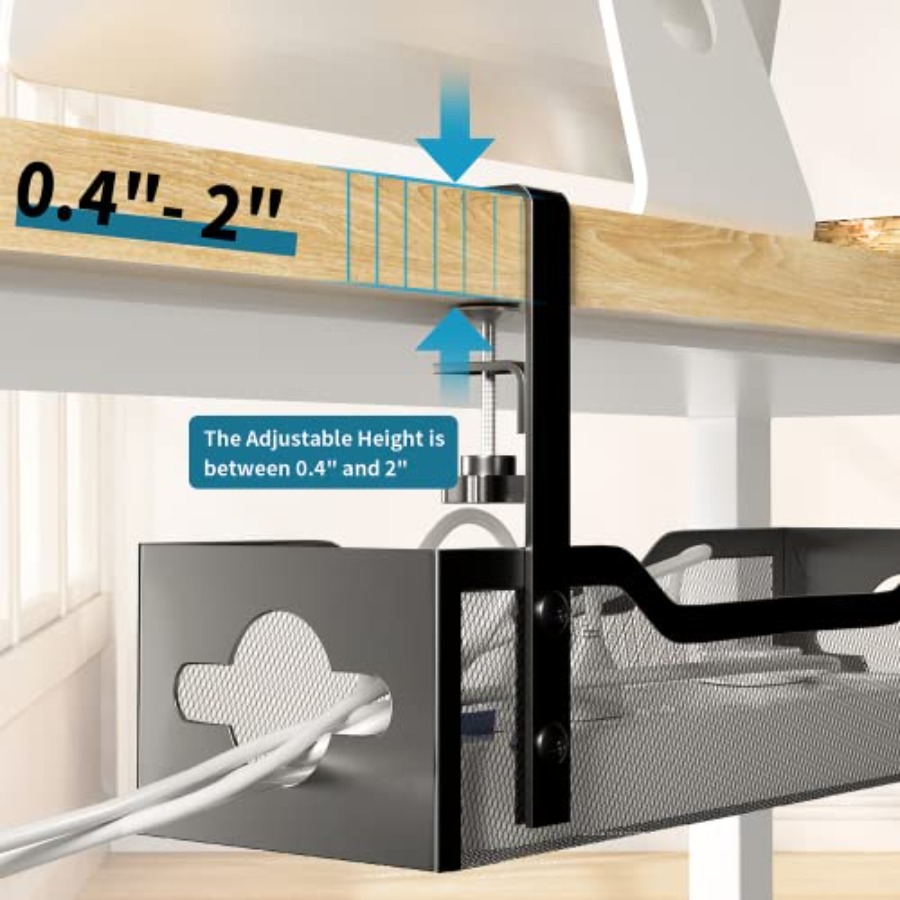 ถาดจัดสายไฟใต้โต๊ะ ไม่ต้องเจาะ - Cable Tray Under Desk บทวิจารณ์และราคา